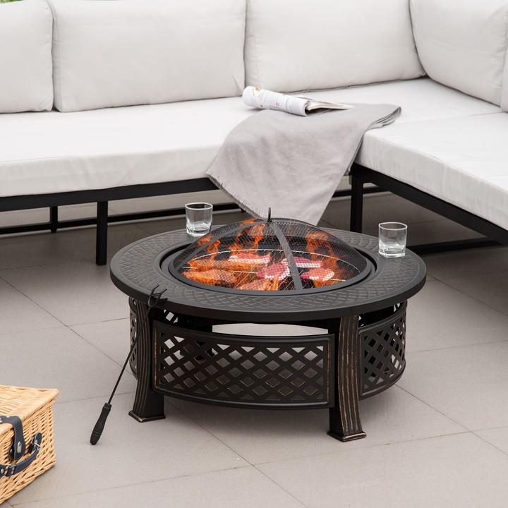 Produktbild Outsunny Feuerschale mit Schürhaken (81 cm)