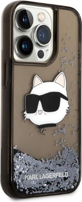Actual product image Karl Lagerfeld KLHCP14LLNCHCK iPhone 14 Pro 6.1" black/black hardcase Glitter Choupette Head (Apple iPhone 14 Pro)