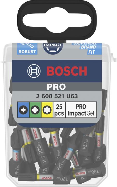 Actual product image Bosch Professional Zubehör PRO Impact Mixed Pack (PZ2, T20, T30, PH2, T25)