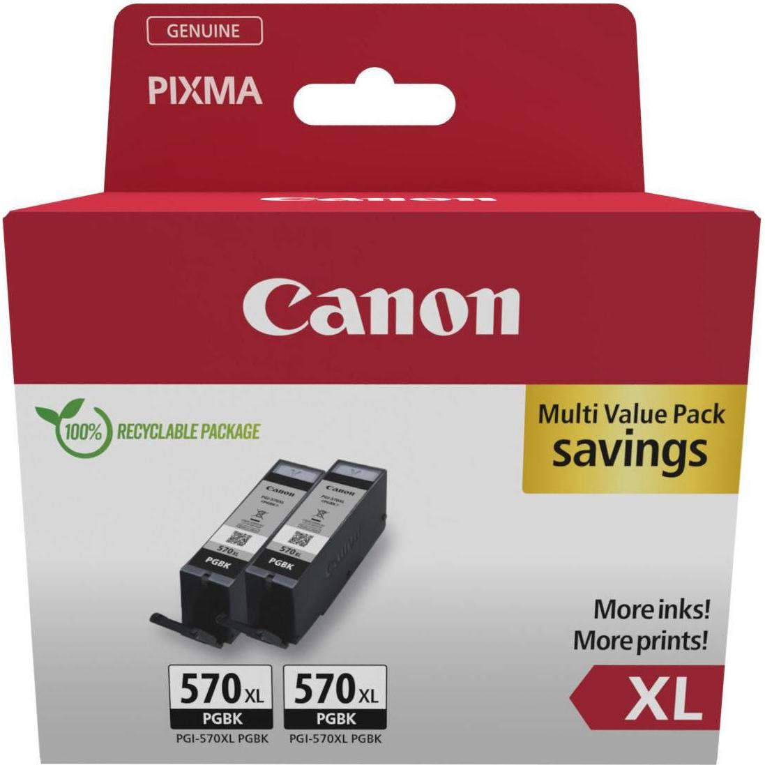 Canon, Druckerpatrone, PGI-570XL Ink Cartridge BK TWIN (BK)