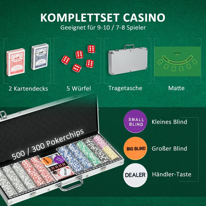 Image du produit SportNow Mallette de poker de 500 jetons (Allemand, Anglais)