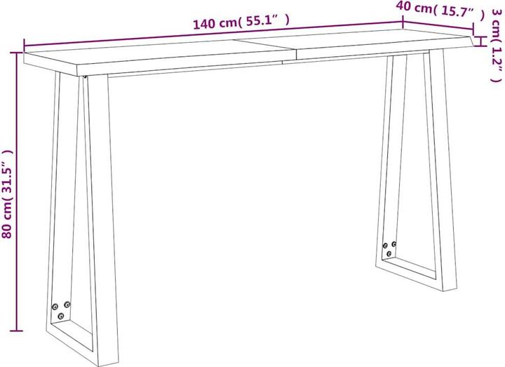 Image du produit vidaXL Konsolentisch (140 x 40 x 80 cm)