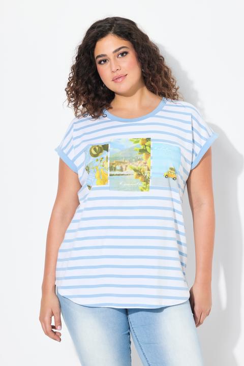 Produktbild Ulla Popken Shirt, Ringel, Oversized, Rundhals, Halbarm (58)