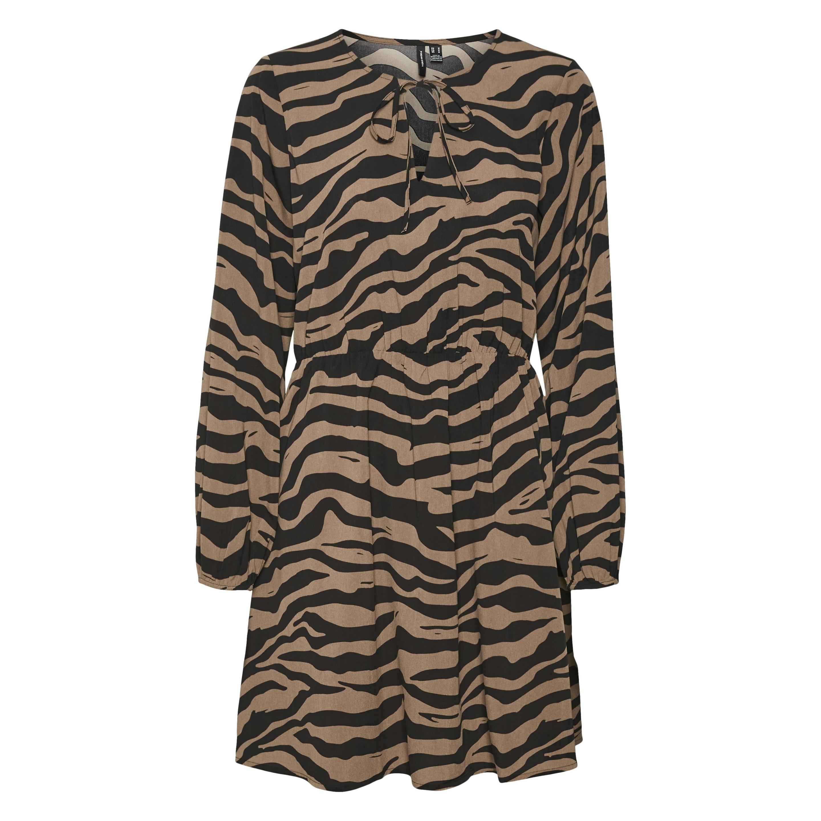 Vero Moda, Damen, Kleider, Vmshilah Naja Ls Short Dress Wvn Ga Kleid, Braun, (S)