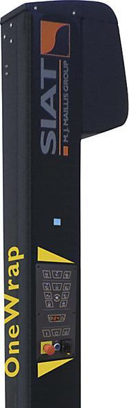 Actual product image kaiserkraft OneWrap-L pallet wrapper, open turntable, film carriage with mechanical