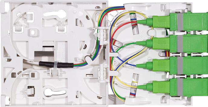 Produktbild LogiLink FTTH-Spleiábox, 4x SC/APC, 20 m Verlegekabel, weiá (Spleissbox)