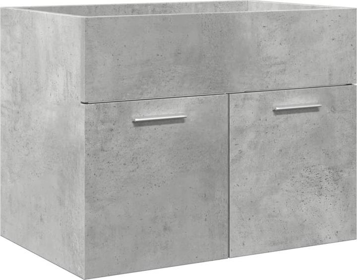 Produktbild vidaXL Badmöbel Set Waschbeckenunterschrank Badspiegel Schrank 4-tlg. Betongrau