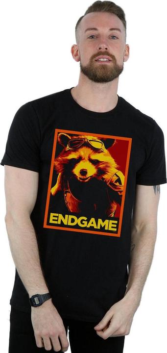 Actual product image Mens Avengers Endgame Rocket Poster T-Shirt (4XL)