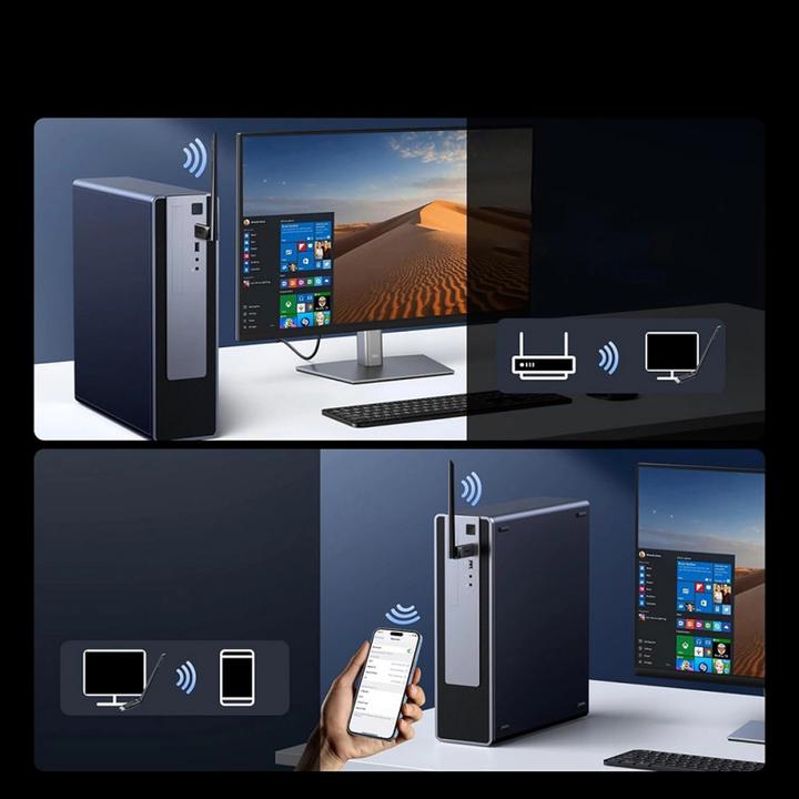 Actual product image Ugreen Adapter CM878 bezprzewodowy WiFi 6 z Bluetooth 5.4 - czarny (Transmitter & Receiver)