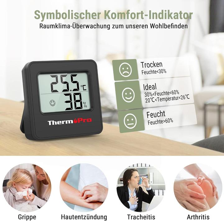 Image du produit ThermoPro TP157 Mini Thermo-Hygrometer (3er-Set)