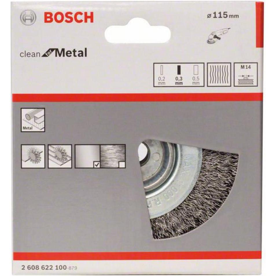 Thumbnail - Bosch Professional Zubehör, Schleifmittel, PRO Metal clean Scheibenbürste, 115 x 0,3 mm, Gewinde