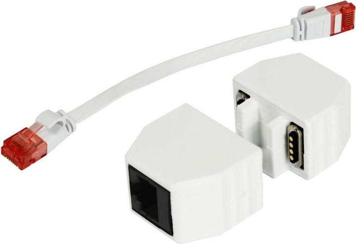 Allnet RJ45 magnetische Sicherungskupplung, Abwurfbuchse, PoE fähig, bis zu 10GBit (Netzwerk Kupplung)