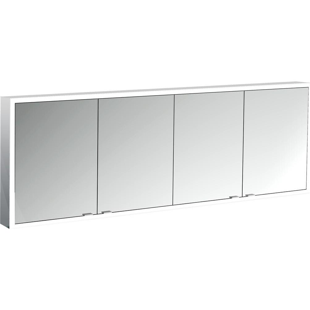 Emco, Spiegelschrank, prime Facelift Lichtspiegelschrank, 2000 mm, 4 Türen, mit verspiegelten Seitenwänden, Aufputz