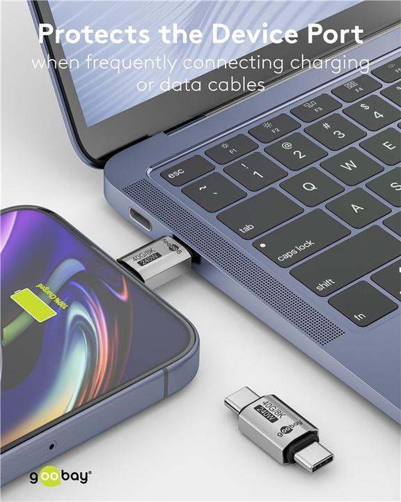 Produktbild Goobay USB-C-Adapter gerade, USB4 (USB Typ C, USB Typ C)