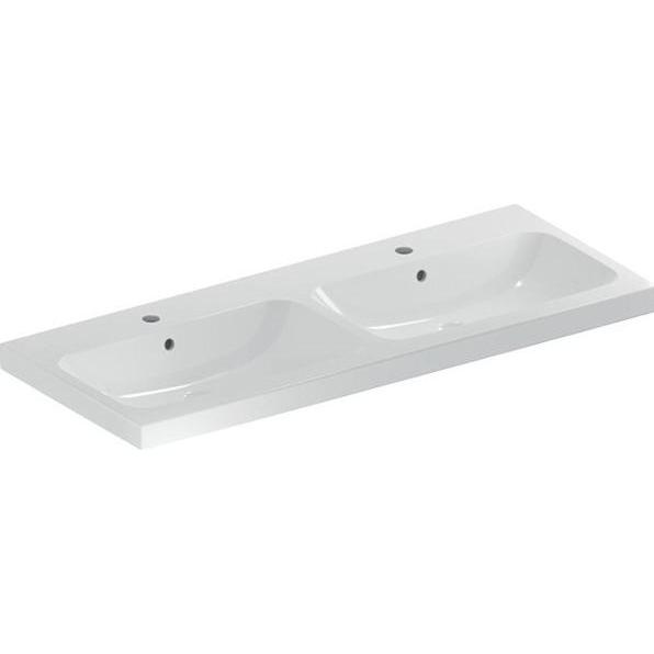 Geberit, Waschbecken, Doppelwaschtisch iCon Light 120 cm wei mit KeraTect Spezialglasur 501838002 (480 mm, 1200 mm)