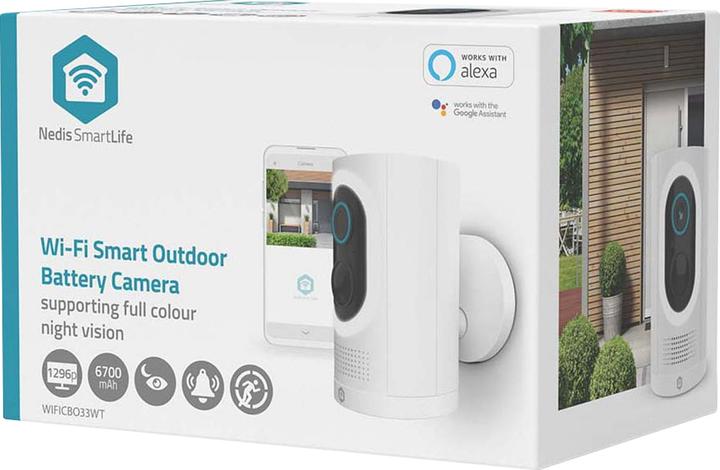 Produktbild Nedis SmartLife Aussenkamera | Wi-Fi | Spotlight | 3MP Full HD 1296p | IP65 | Max. Batterie-Lebensdau (2304 x 1296 Pixels)