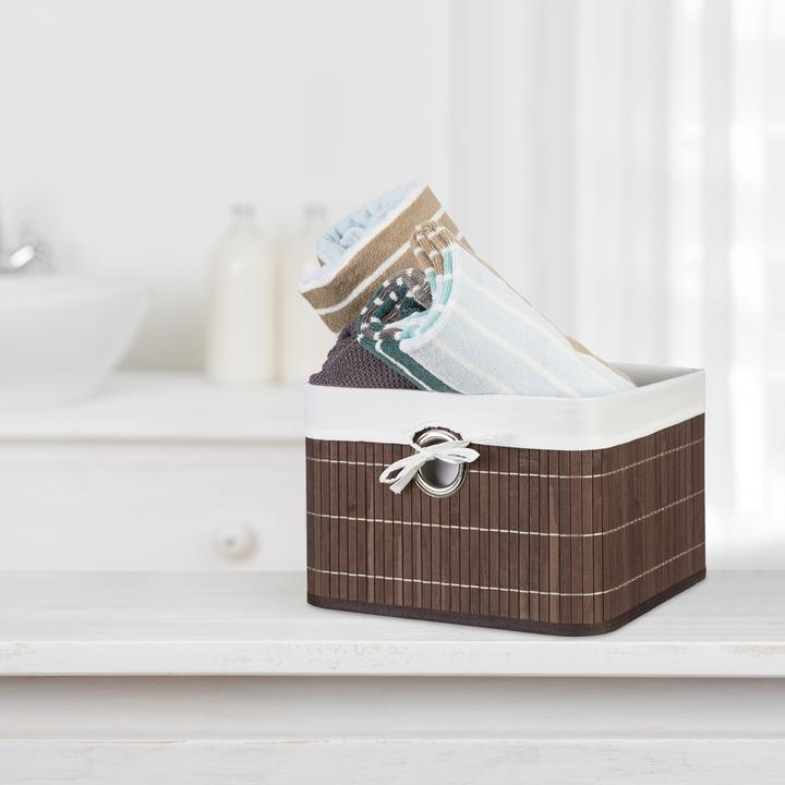 Actual product image Relaxdays Bamboo Storage Basket (1 x, 31 x 31 x 20 cm)