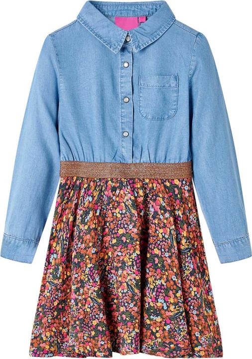 Immagine prodotto vidaXL Abito da bambino con maniche lunghe blu navy e blu denim (92)