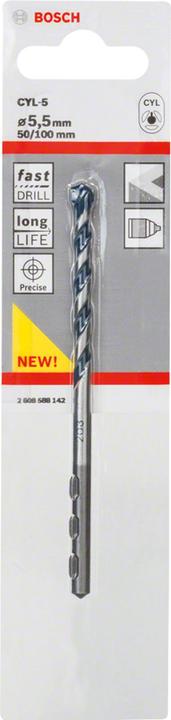 Produktbild Bosch Professional Zubehör Betonbohrer CYL-5, Blue Granite, 5,5 x 50 x 100 mm (5.5 mm)