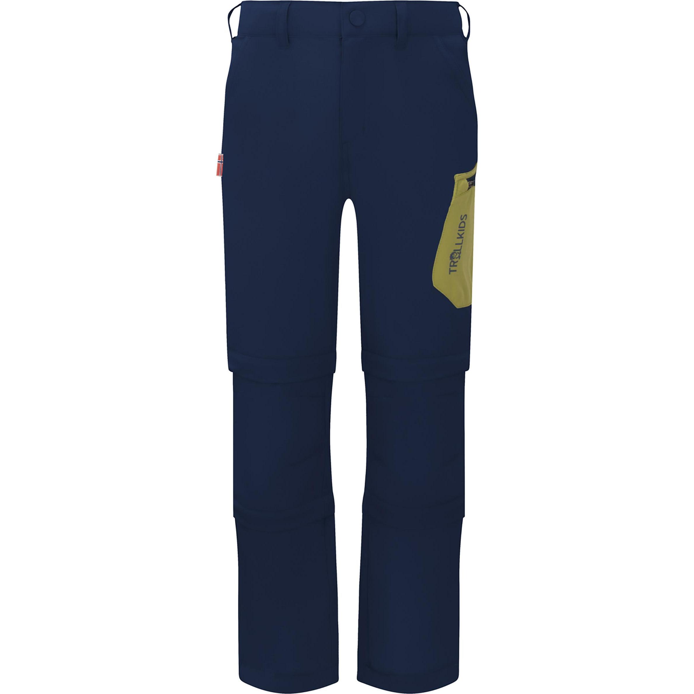Trollkids, Unisex, Outdoorhose, Kid's Preikestolen Double Zip-Off Pants (128), Blau, 128