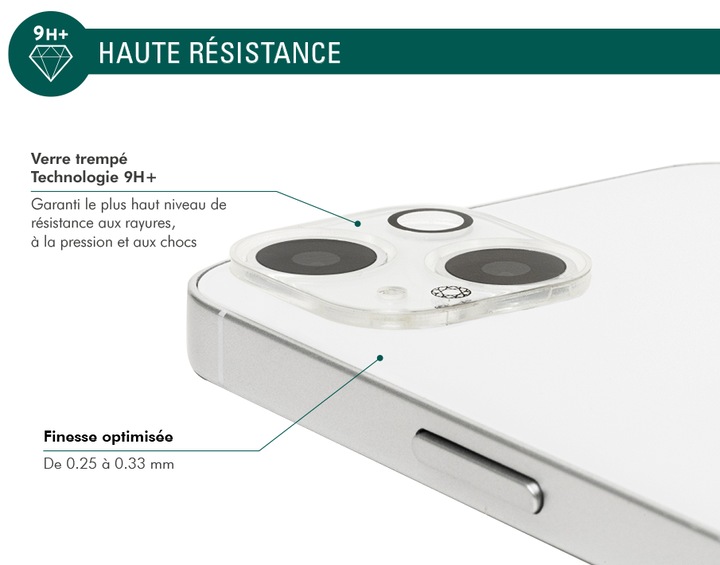 Actual product image Bigben Connected Rear camera film, camera glass, 9H+ hardness (1 Piece, Apple iPhone 14 Plus)