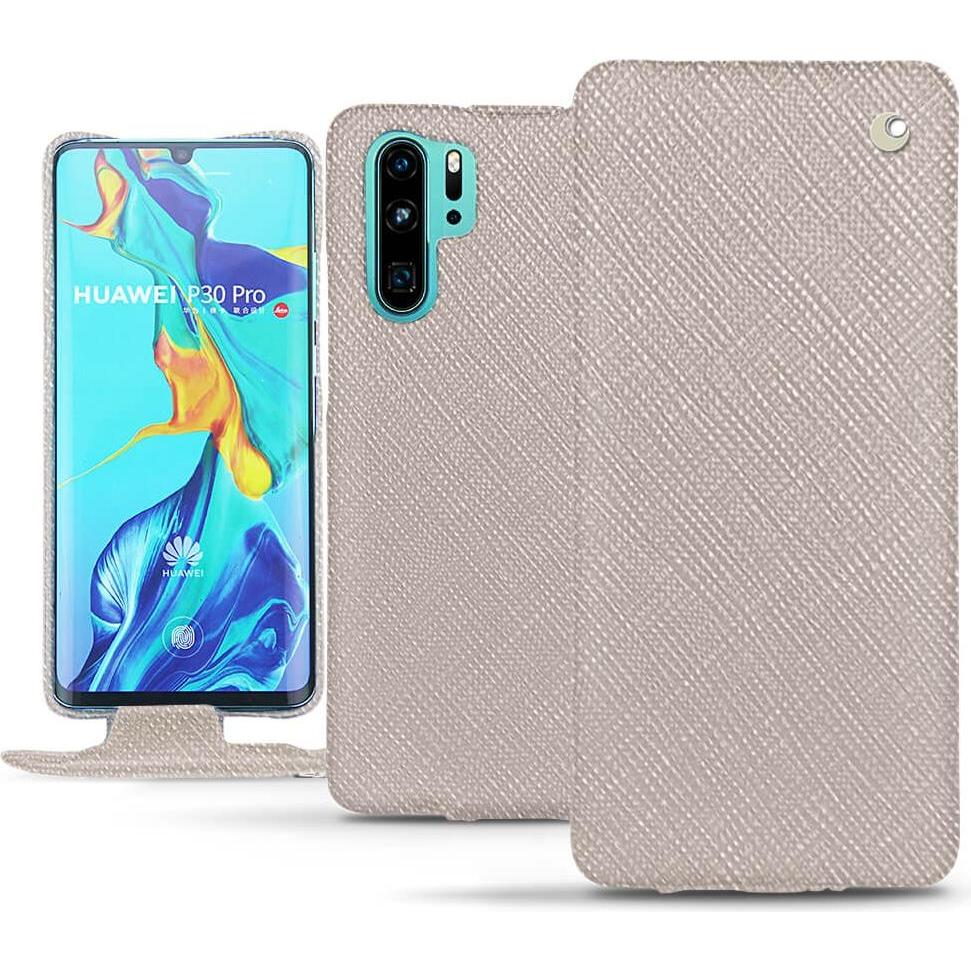 Noreve Lederschutzhülle vertikal (Huawei P30 Pro), Smartphone Hülle, Beige
