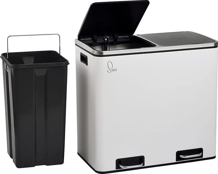 Actual product image Svita TM2X15 Pedal bin, White (30 l)