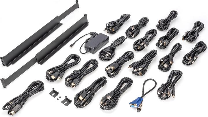 Produktbild Digitus 17" HD LCD KVM-Konsole, 16-Port HDMI, deutsche Tastatur