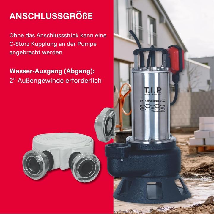 Actual product image TIP Submersible Drainage Pump with 36,000 L/H Flow, 14m Head, 2,200W, for High-Temperature Liquids (Sewage pump)