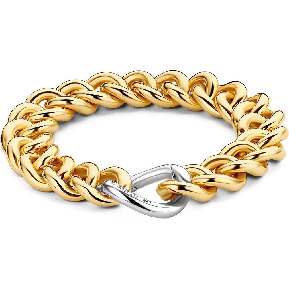 Ti Sento Milano, Armschmuck, Gliederarmband vergoldet bicolor 2922SY, (20 cm, 925 Sterling Silber)