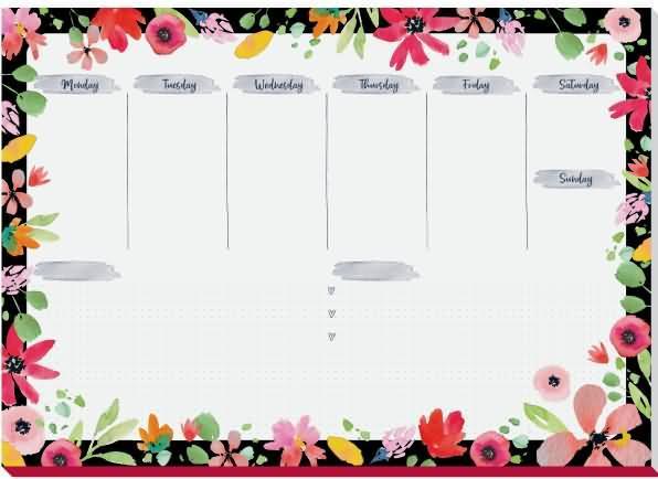 Actual product image Jolie Paper writing pad ®, A3, Rose Inspiration (DE), layout in German language, with undated (42 x 29 cm)