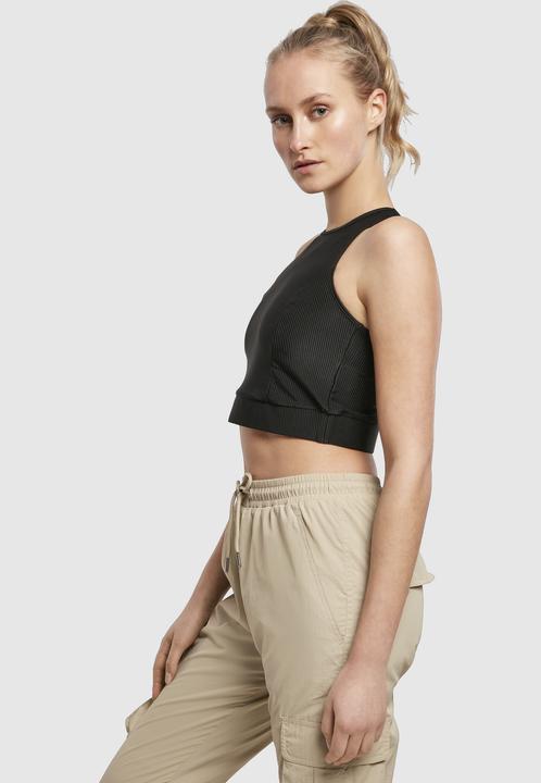 Produktbild Urban Classics Ladies Cropped Shiny Rib Top (Einzelpack, S)