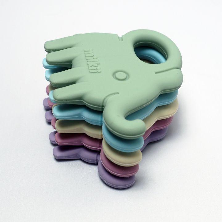 Actual product image Milkii Silicone teething ring elephant, Dusty Green