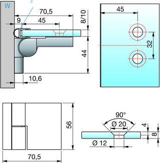 Immagine prodotto Pauli+Sohn Cerniere per porte doccia NIVELLO+ 8360