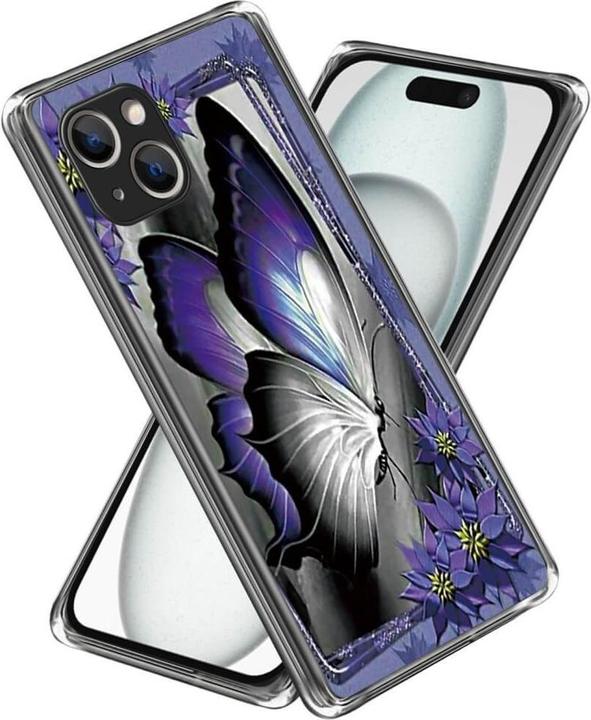 Image du produit Cover-Discount iPhone 15 Plus - Coque de téléphone IMD Papillon violet (Apple iPhone 15 Plus)