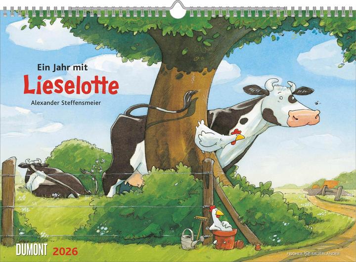Produktbild Die Kuh Lieselotte 2026 - Wandkalender für Kinder Format 42 x 29,7 cm (Harter Einband, Deutsch)