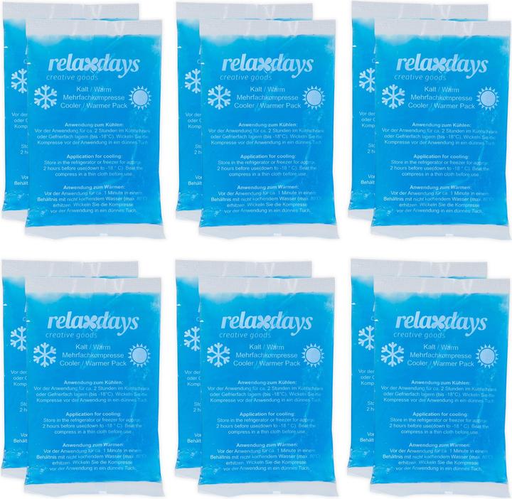 Valeurs nutritives et ingrédients Relaxdays 12x pad de refroidissement (100 g)