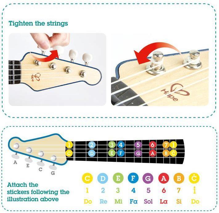 Actual product image Hape Electric learning ukulele, blue
