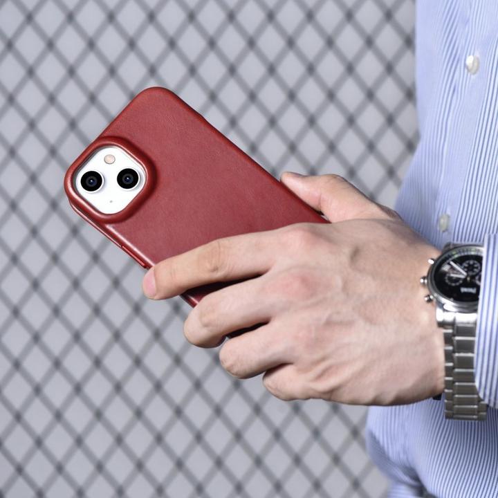 Image du produit iCarer CE Oil Wax Premium Leather Folio Case iPhone 14 Plus Magnetic Flip Leather Folio Case MagSafe (Apple iPhone 14 Plus)