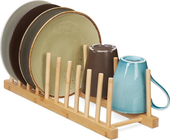 Actual product image Relaxdays Plate stand bamboo