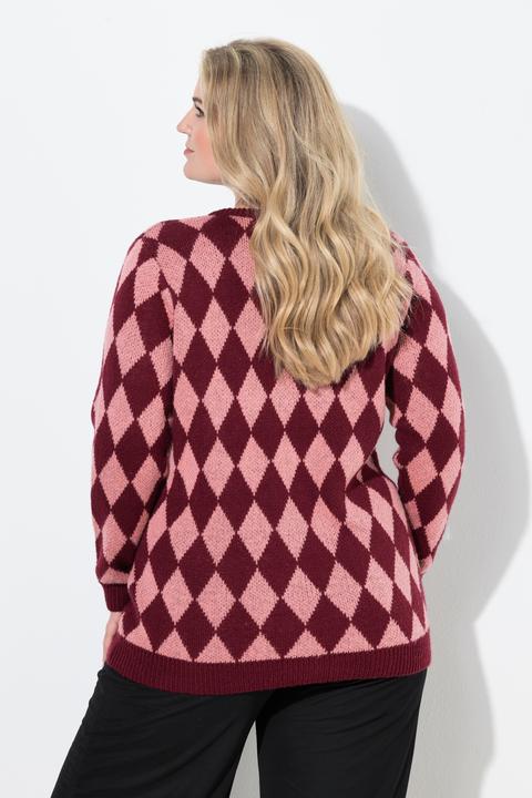 Actual product image Miamoda Pullover, Rhombenmuster, Pailletten-Herzen (42, 44)