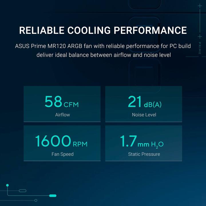 Produktbild ASUS PRIME MR120 FAN ARGB BLACK 3IN1 (120 mm, 3x)