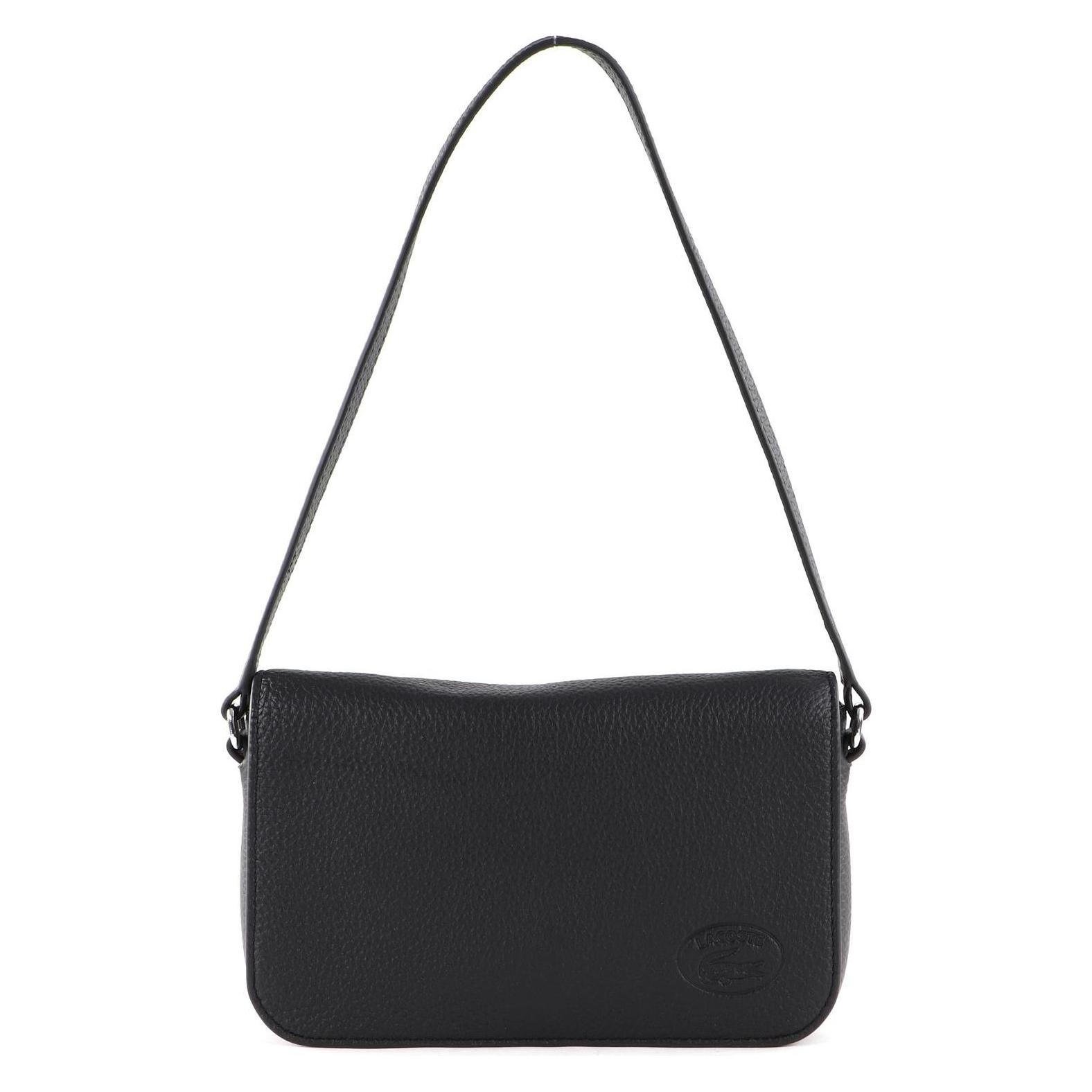 Lacoste, Damen, Handtasche, Croco Crew Shoulder Bag, Schwarz