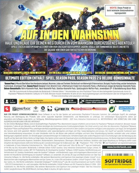Produktbild 2K Games Borderlands 3 - Ultimate Edition (PS5, DE)