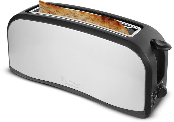 Techwood Langschlitztoaster, Edelstahl schwarz