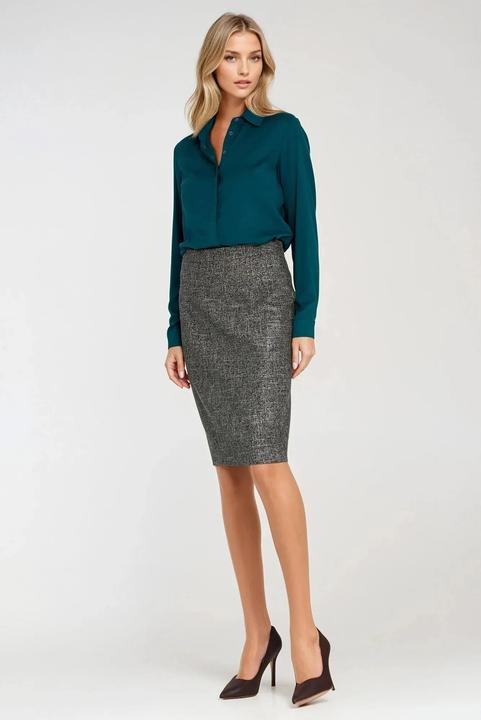 Actual product image Nife Blouse with hidden button placket for women (42)