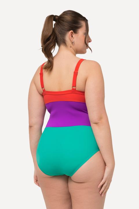 Produktbild Ulla Popken Badeanzug, Colorblocking, Softcups, Aussparungen, recycelt (56)