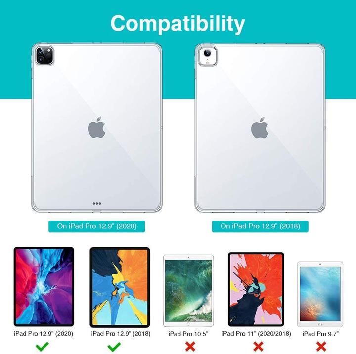 Actual product image König Design Apple iPad Pro 12.9 2020 Clear Tablet Case Protective Cover Transparent (iPad Pro 12.9 2020 (4. Gen))