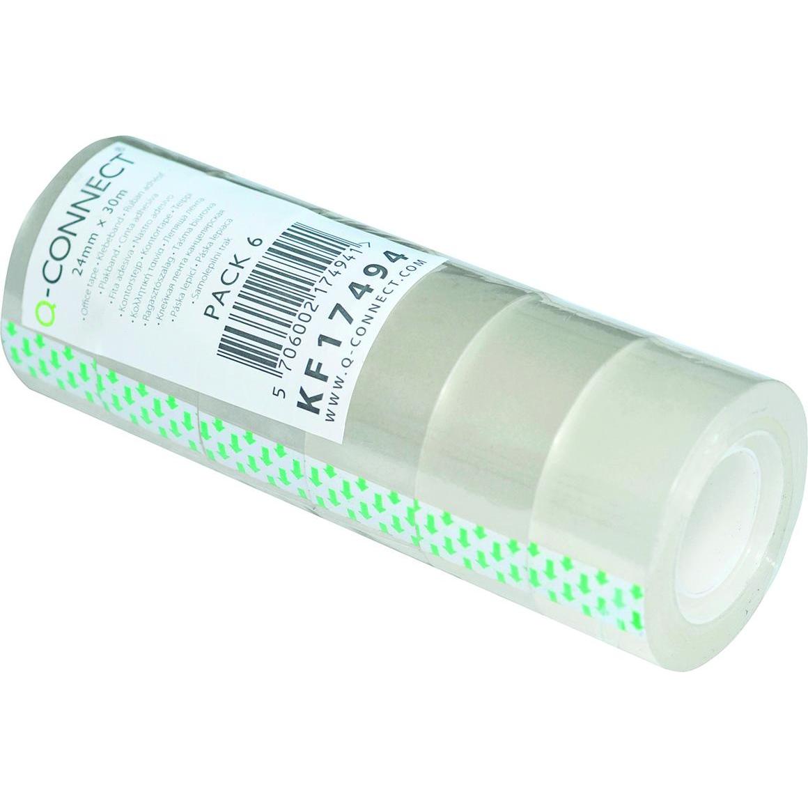 Q-Connect, Klebeband, Büroband, 24mm, 30m, 6 Stk. (520 mm)