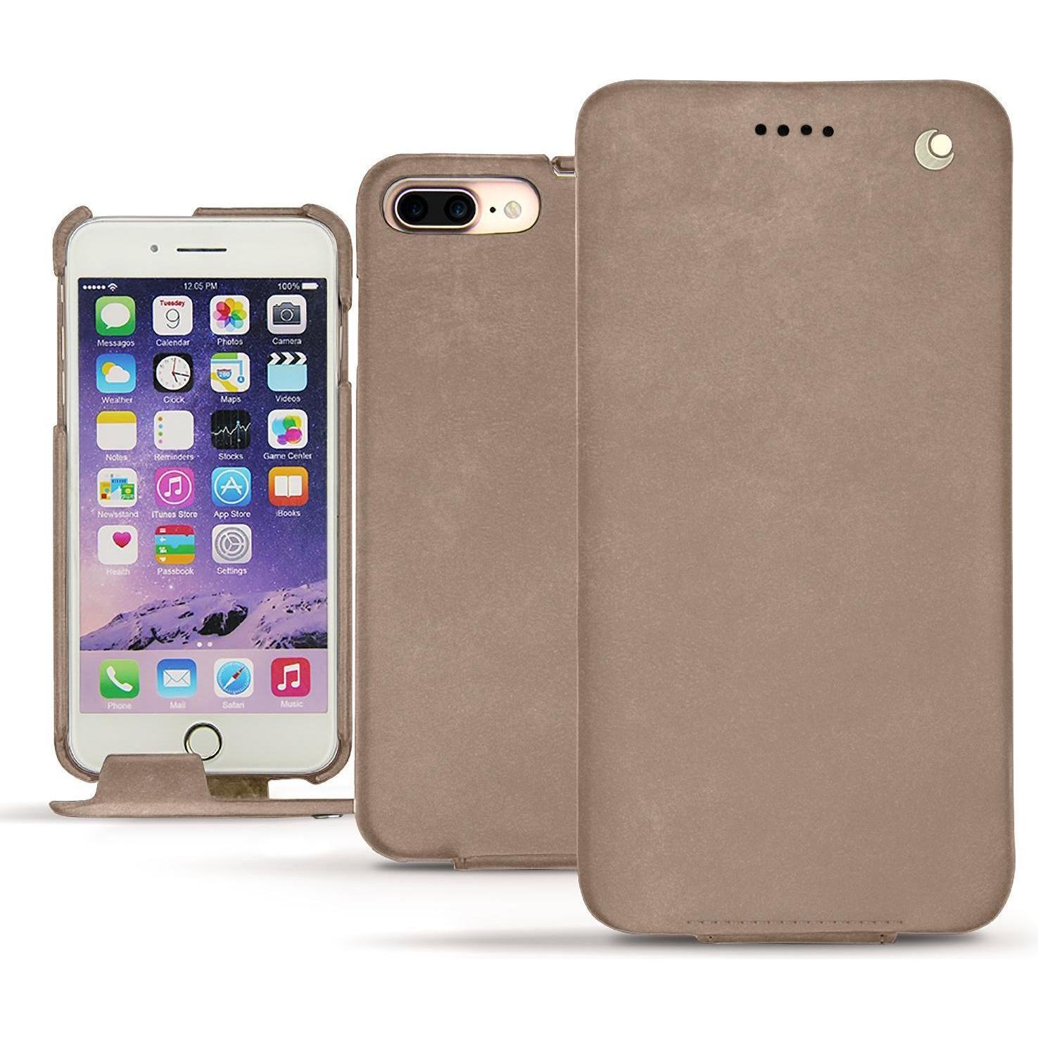 Noreve Lederschutzhülle vertikal (Samsung Galaxy S9+, Apple iPhone 7 Plus), Smartphone Hülle, Grau
